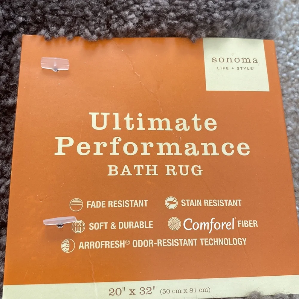 Sonoma Ultimate Performance Bath Rug. 20”x32” Soft Dark Brown Never Been Used.